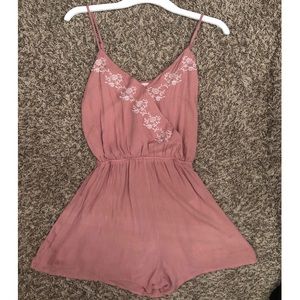 PINK FLORAL ROMPER